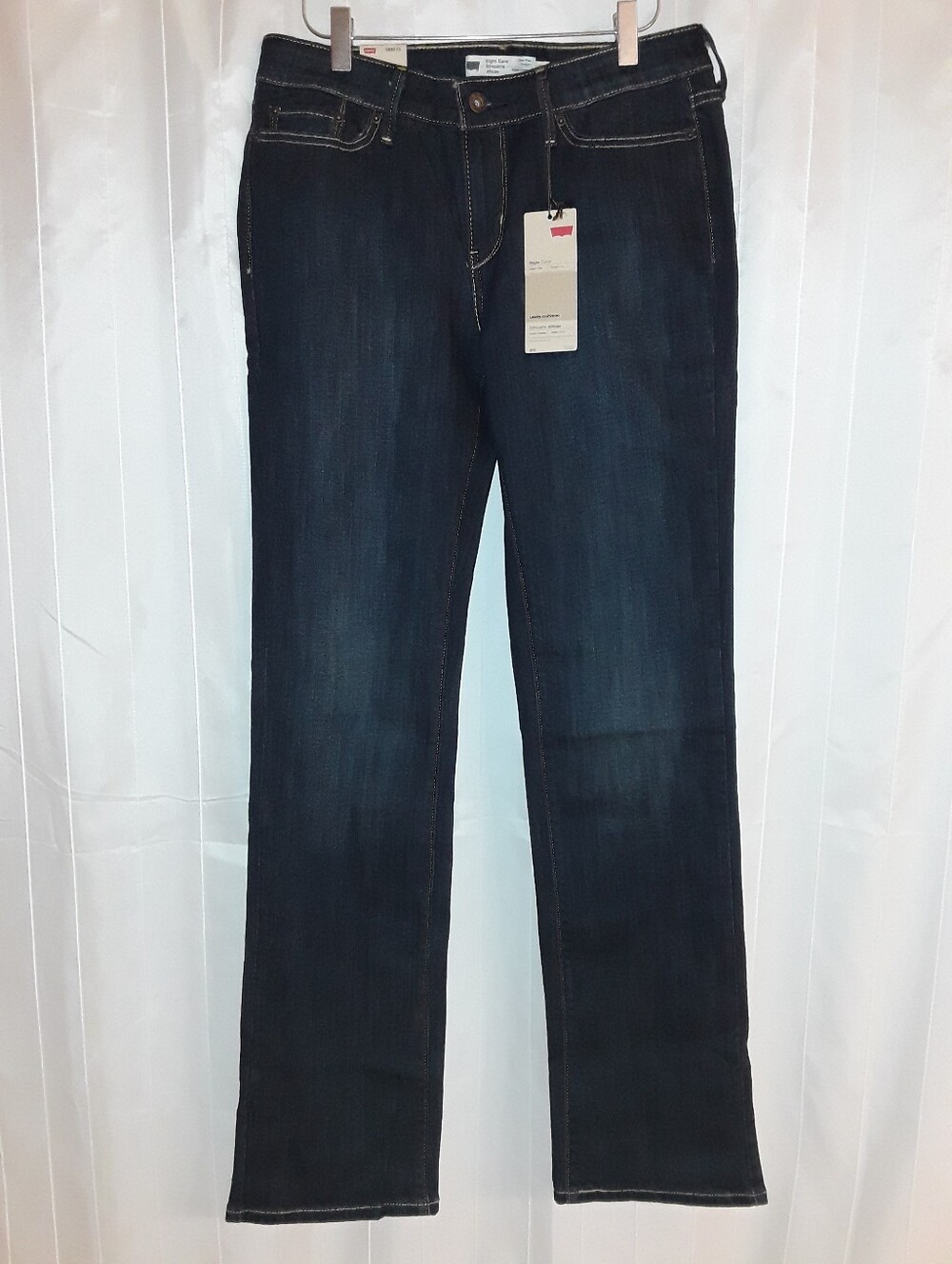 Vintage Levi's 2010s Dark Blue Slight Curve ID Straight Leg Jean Tuscan Mom - Picture 3 of 13